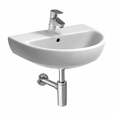 Lavabo 65 Geberit Selnova 65 cm monoforo sospeso bianco lucido