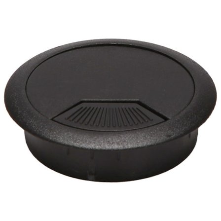 2 stk. 50 mm Diameter Skrivebords Kabelgennemføringer Hul Dæksel Sort