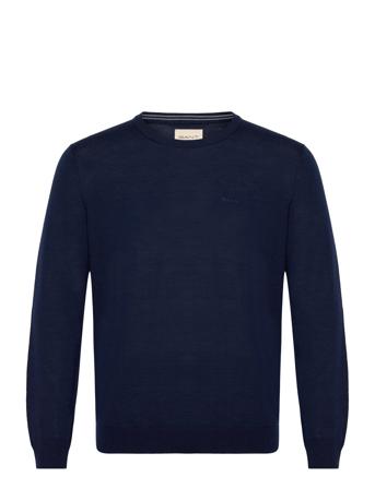 Extrafine Merino Wool C-Neck Tops Knitwear Round Necks Navy GANT