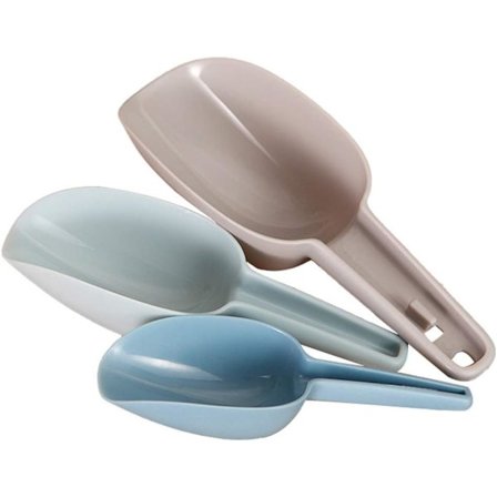 3-delad matskopset, mångsidiga skopor för mat, isskopor, husdjursskopor, torrfoderskopor