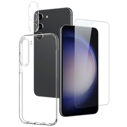 [3-PACK] BOOM Galaxy S23 Skal Kameralinsskydd Härdat glas - Clear
