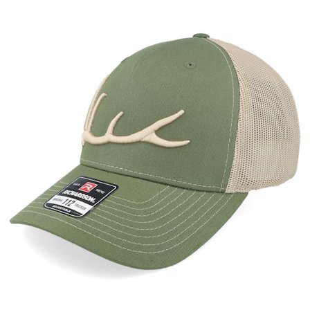 Hunter - Verde trucker Gorra - Elk Antler 3d 112fp Split Olive/Tan Trucker @ Hatstore