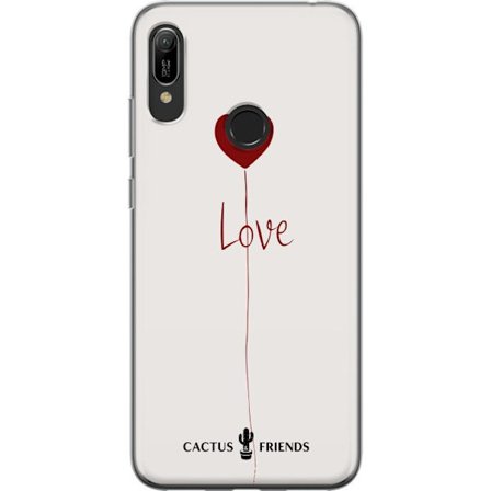 Yhteensopiva Puhelinkuori Huawei Huawei Y6 (2019) Cactus and Friends - Love Balloon Minimal