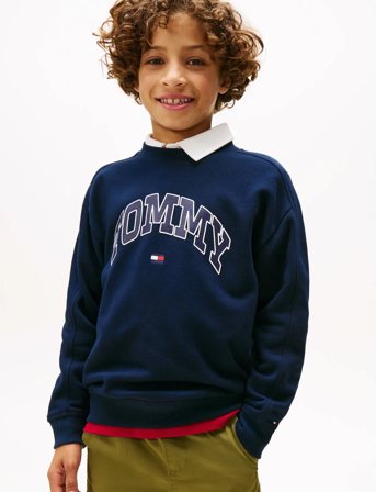 Tommy Hilfiger Varsity Raised Print Sweatshirt - Navy - 140