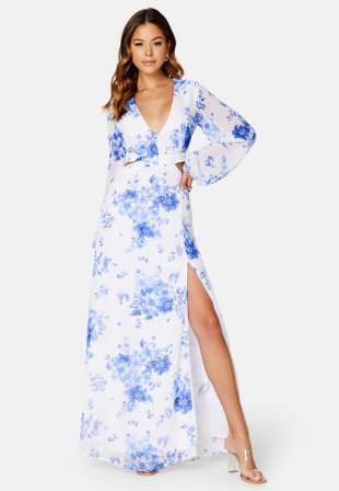 Bubbleroom Occasion Alsine Gown White / Floral Klær