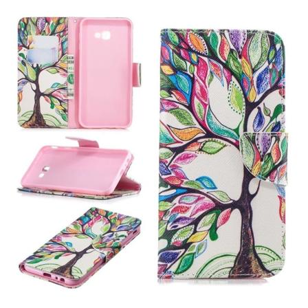 Wonderland Samsung Galaxy J4 Plus (2018) etui - Farvet Træ Multicolor