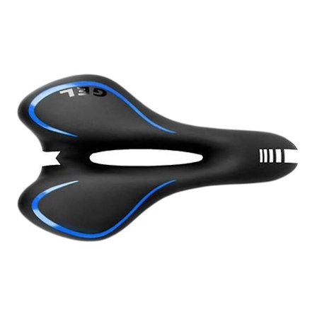 1 stk. Silikone Cykelsadel Sæde Absorption Komfortabel Åndbar Til Kvinder Mænd Blå