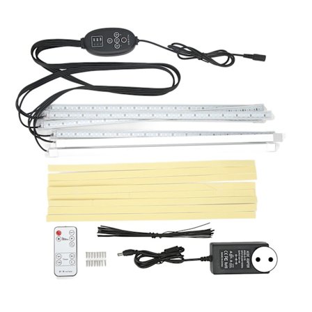 LED Vekstlys Strips med Timer og Dimming Funksjon Rødt Blått Spektrum for Innendørsplanter 100-240V EU Plugg