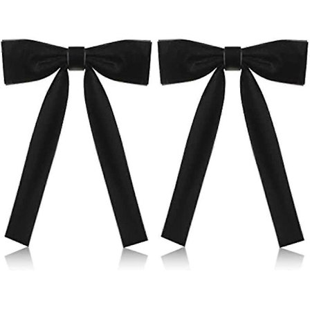 2-pak Western slips til mænd Kentucky String Tie Clip-on fluer Colonel Sanders sort cowboy fluga fest sort One Size