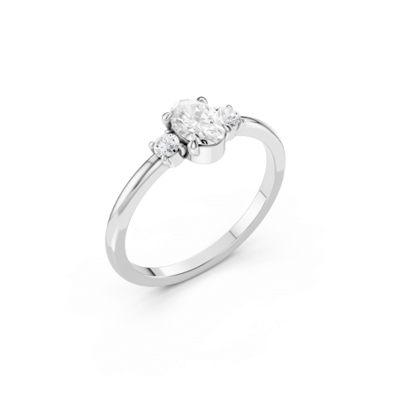 Ängsviol, 18K Weißgold : Diamanten - Laborgezüchtet, Karat - 0.50 kt