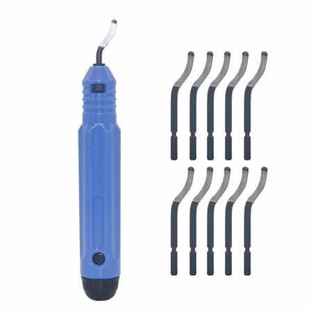 Metall Avgratingsverktøy Håndavgratingsverktøy NB1100 Håndtak + 10 stk BS1010 Roterende Avgratingsblader Burr Remover for Tre Plast Aluminium Kobber 