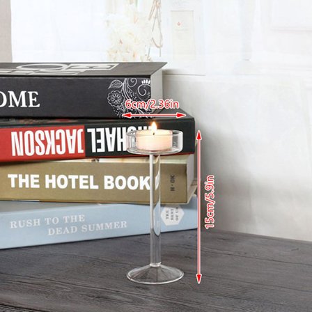 1 Stk Glas Lysestager Sæt Fyrfads Lysestage Hjem Weddin