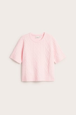 Kappahl | Palmikkoneulepusero Vaaleanpunainen L | Vaaleanpunainen