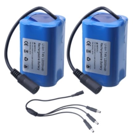 7,4V 12000mAh batteri med USB-oplader til T188 T888 2011-5 V007 C18 H18 Fjernbetjening RC Fishing Bait Boat Reservebatteridele