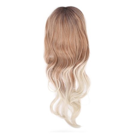 Naisten pitkä vaalea aaltoileva gradientti peruukki, lämmönkestävä synteettinen peruukki juhliin ja cosplayhin