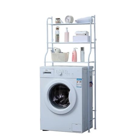 3-vånings tvättmaskin- och badrumshylla - Vit