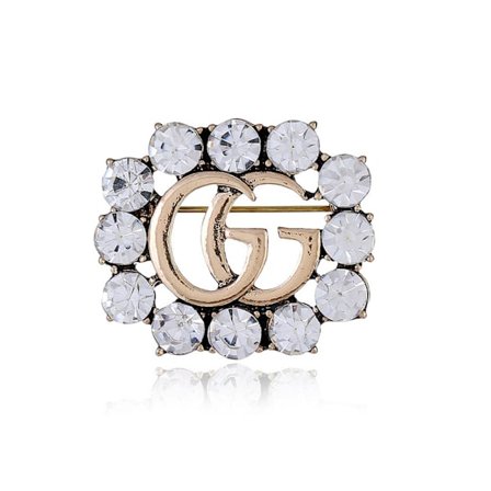 Brev Krystall Brosje Pins Initial Rhinestone Brosje for Kvinner St