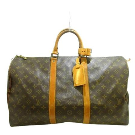Louis Vuitton Vintage, Pre -owned Polyester Keepall Bruin, Dames, Maat:ONE Size