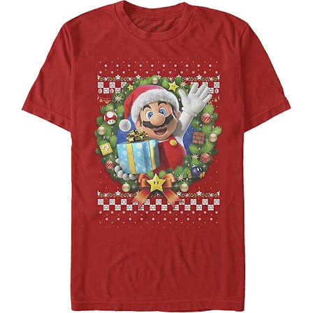 Mario Christmas Wreath Nintendo T-shirt