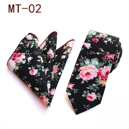 Bomulds Paisley Slips og Lommetørklæde Sæt, MT—02