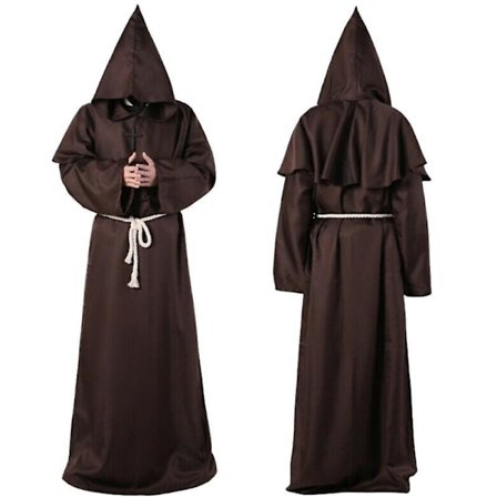 Halloween Cosplay Costume Ancient Costume Medieval Monk Robe Monk Costume Wizard Costume Priest Cos Costume FPDM