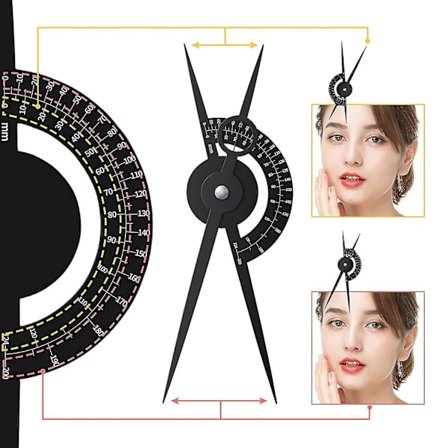 Kulmakarvojen kultaisen leikkauksen harppi sapluuna viivain meikki mitta kulmakarvojen ohjain viivain kestomeikki työkalut harppi