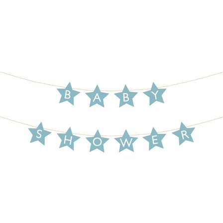 DIY Girlander Babyshower Lyseblå