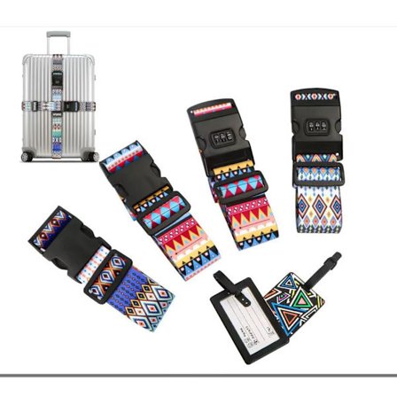 4 st Bagageband + 2 st Bagagetaggar, Justerbart Bagage