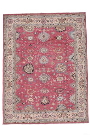 Kazak Fine Rug 297X386 Brown/Dark Red Large Wool, Afghanistan