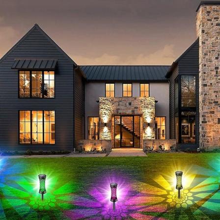 1 stk Utendørs Hageplenlys Solcelledrevet LED-projektorlys Villa
