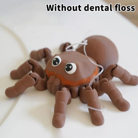 Ny 3D-printad tandtrådsbehållare i form av en tarantel