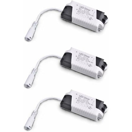 3-pack 18W-24W LED-drivrutin transformator, ingång 85-265V AC, utgång 36-72V DC 240-260mA, kompatibel med LED-downlights