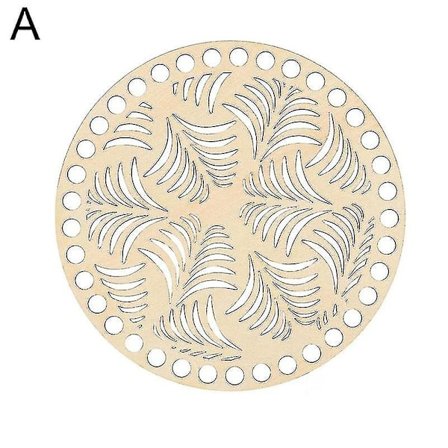 Trä Rund ihålig Blommig Virkad Korg Bas Korg Botten För Diy Broderi Hantverk Floss Organizer Vävning Väska Tillverkning Q0z6