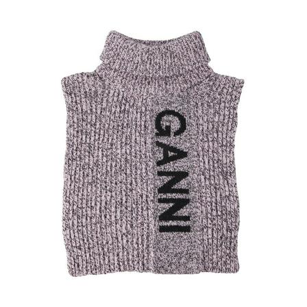 Ganni Round-neck Strik Lilla, Dame Rullekraver, Størrelse: ONE Size