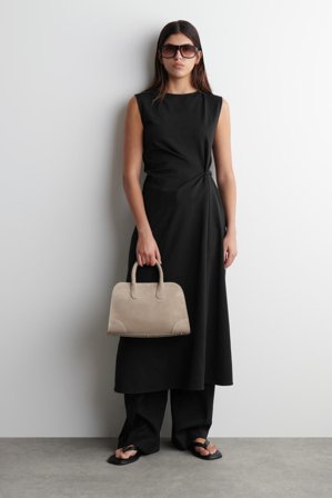 COS Femme Mini Sac Bowling Studio - Daim Bag in Beige