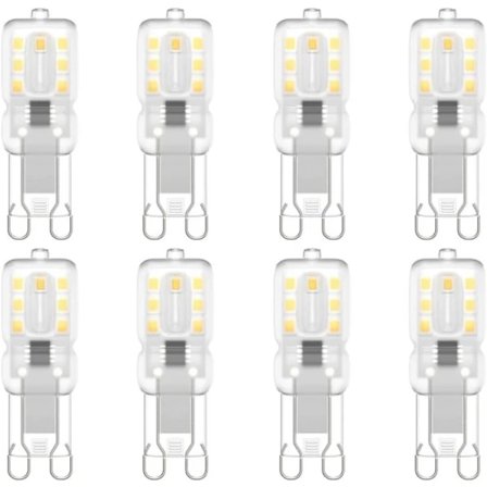 G9 LED-lamppu, 220V luonnonvalkoinen 6000-6500K 3W 8 kpl