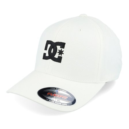 DC - Wit flexfit Cap - Star 2 White Flexfit @ Hatstore