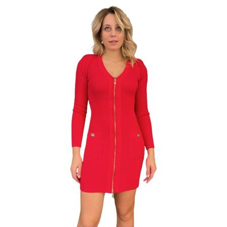 Elisabetta Franchi Knitted Klänning röd, Dam, Dam, Storlek: 2XS