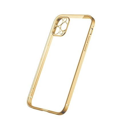 iPhone 12 Pro Max Tunn Transparent Ram Skal Hög kvalité - Guld
