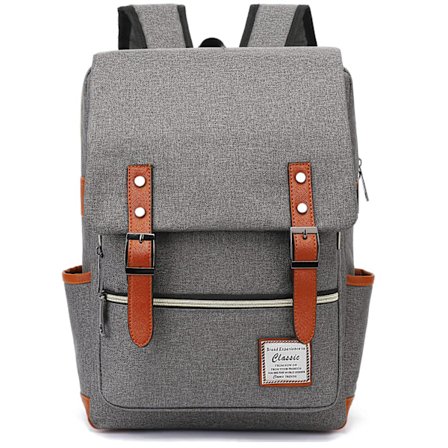 Unisex Canvas Ryggsekk Laptop Ryggsekk Skolesekk Tilbake til skolen