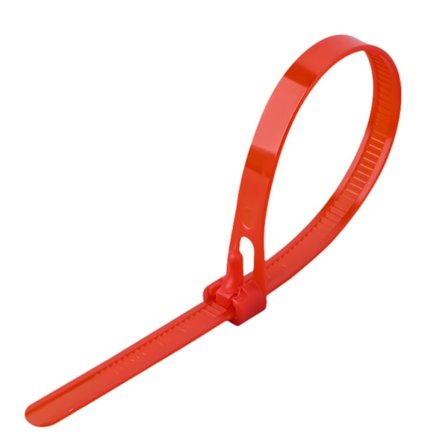 100 genanvendelige nylon kabelbindere (rød, 5 x 200 mm)