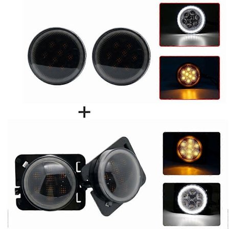 Amber Front LED Blinklys billysmontering for 2007~2017 Jeep Wrangler JK