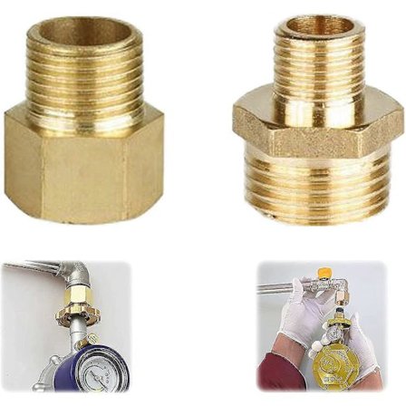 Gasadapter 1/2 til 1/4, 3/4 Tilslutningsfitting til Gasovne og Campingovne