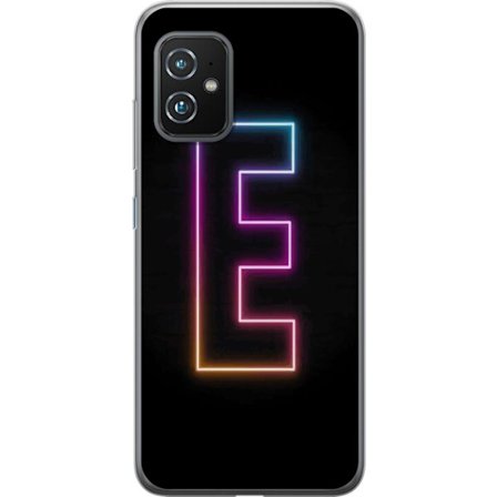 Kompatibelt Mobildeksel til Asus Asus Zenfone 8 Minimalistisk neonbokstav E i lyse farger mot mørk bakgrunn i moderne og elegant design