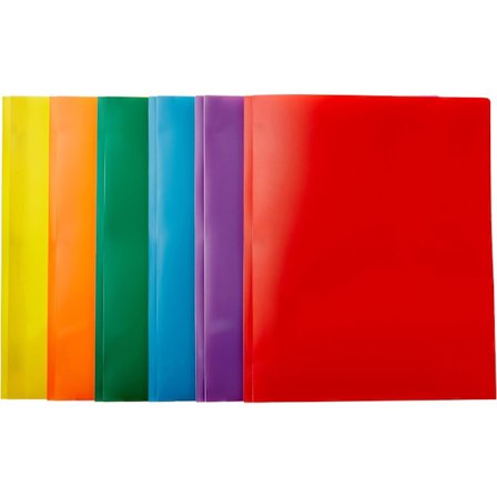 Heavy Duty Plastfickor, Dokumentväskor Kontorsförvaring Vikbara mappar med 2 fickor för Letter Size, 6-pack