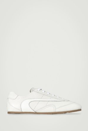 COS Men's Minimal Leather Trainers in White