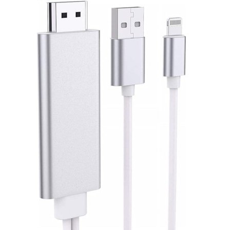 Lightning till HDMI Kabeladapter, iPhone iPad till TV, 1080p