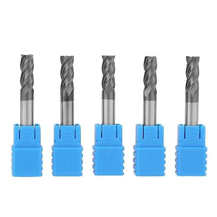 5 st Cnc-fräsverktyg i hårdmetall, 4-spårig fräsverktygssats, 6 mm diameter x 50 mm längd