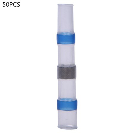 50 st Värmekrympande skarvkontakter Terminal Vattentät Vit Lödhylsa Elektriska tillbehör 16-14AWG