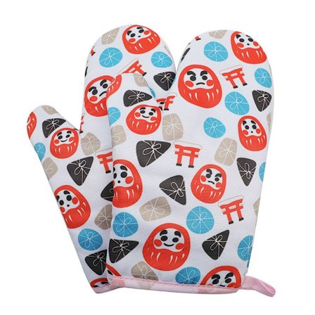 2 st värmebeständiga ugnshandskar tvättbara kökshandskar för mikrovågsugn hem grill bakning bröd pizza tårta orange-